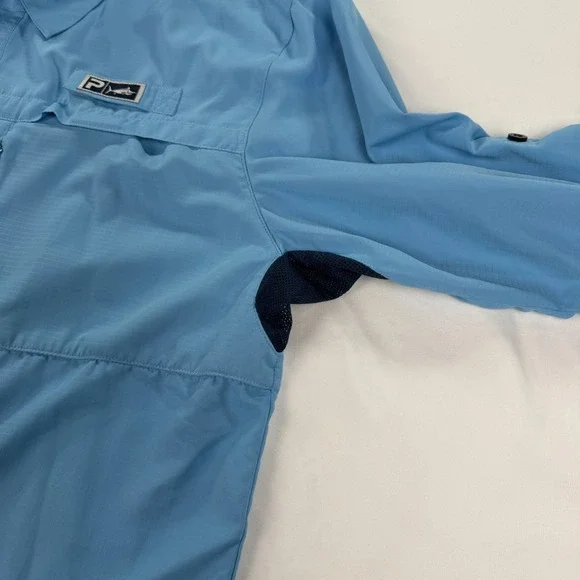 Pelagic Eclipse Guide Shirt Mens Large Vented Fishing High Performance Blue - Picture 5 of 13